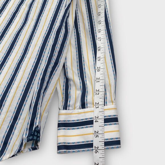 Robert Graham Dress Shirt Mens XXL Striped Southwestern Button Up Cotton Silk - Picture 11 of 15